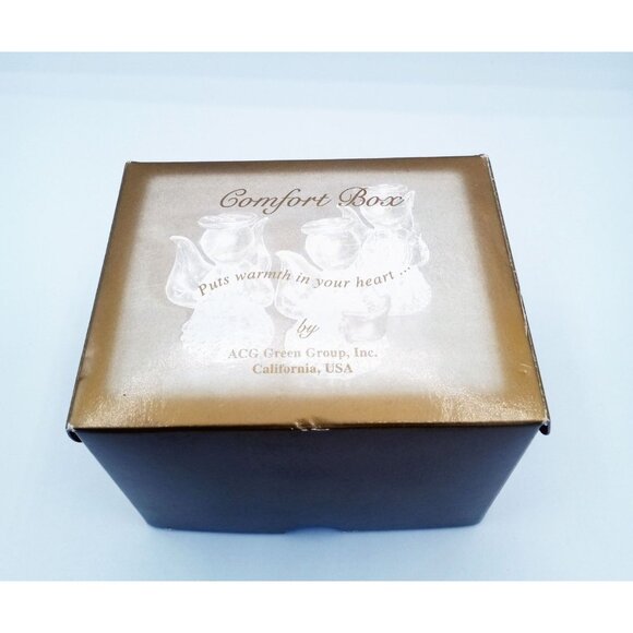 Glass Angel Figures Comfort Box White Brocade Box Tassel 4 In Holiday Religious - Picture 15 of 15
